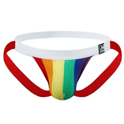 Rainbow Striped Elastic Jockstrap