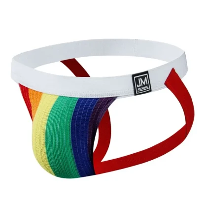 Rainbow Striped Elastic Jockstrap - Image 3