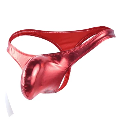 Sleek Metallic Solic Color Thong - Image 3