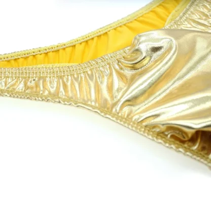 Sleek Metallic Solic Color Thong - Image 14