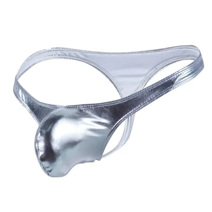 Sleek Metallic Solic Color Thong - Image 8