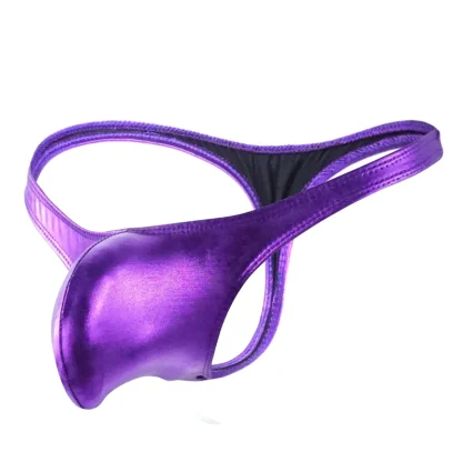 Sleek Metallic Solic Color Thong - Image 9