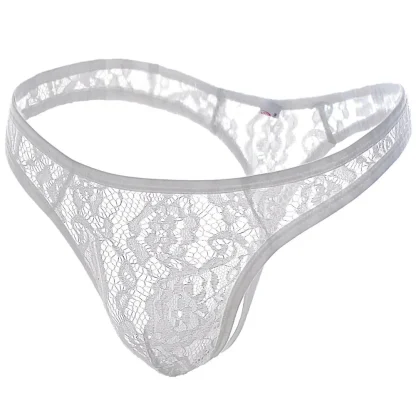 Floral See-through Lace Thong