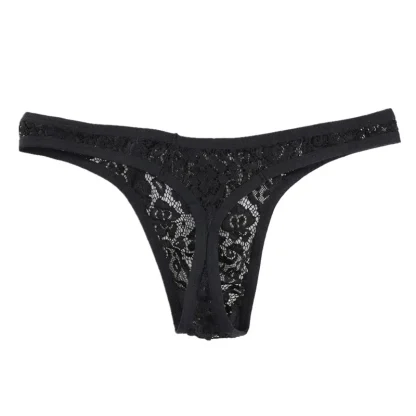 Sheer Floral Lace Seductive Thong - Image 7