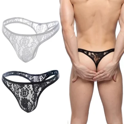 Sheer Floral Lace Seductive Thong - Image 12