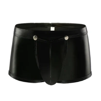 Faux Leather Glossy Boxer Brief - Image 5